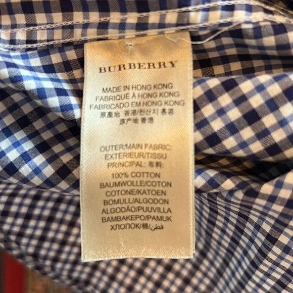 Burberry blue check-print dress shirt. - Picture 6 of 6